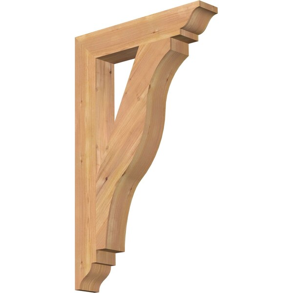 Ekena Millwork Funston Traditional Smooth Bracket, Western Red Cedar, 3 1/2"W x 20"D x 32"H BKT04X20X32FST01SWR - main